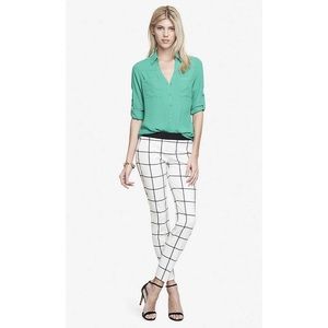 Express Windowpane Plaid Columnist Ankle Pant